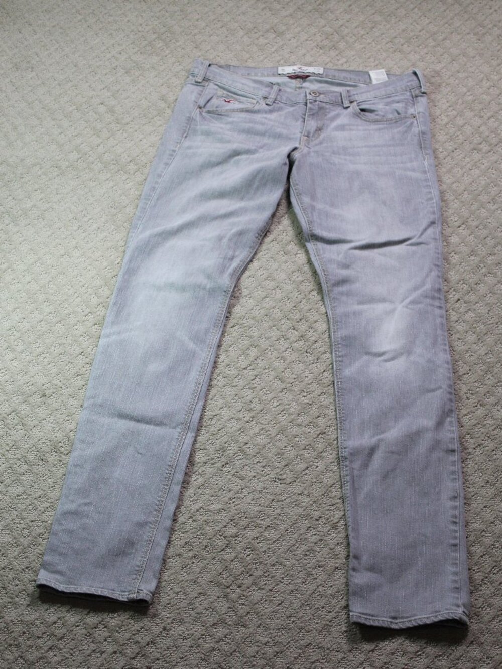 Vintage 90s Hollister Size 9L / 29x35 SOCAL Slim Stretch Grey Jeans
